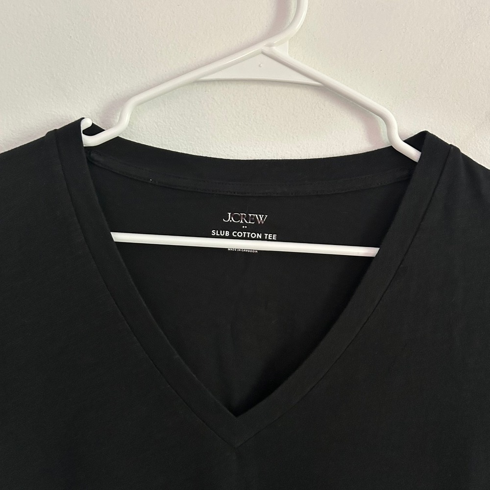 J.Crew Factory Womens Short Sleeve V-Neck Cotton Classic Tee T-Shirt Medium New - Picture 3 of 8